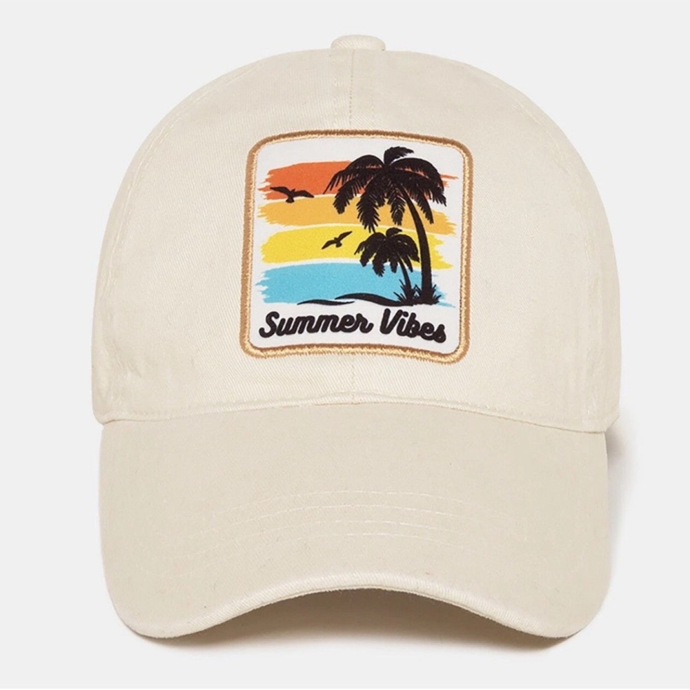 Summer Vibes Embroidered Baseball Cap Women’s Dad Hat Nature Outdoors Adjustable